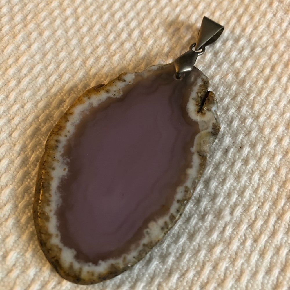 Geode Agate Purple Slice Pendant